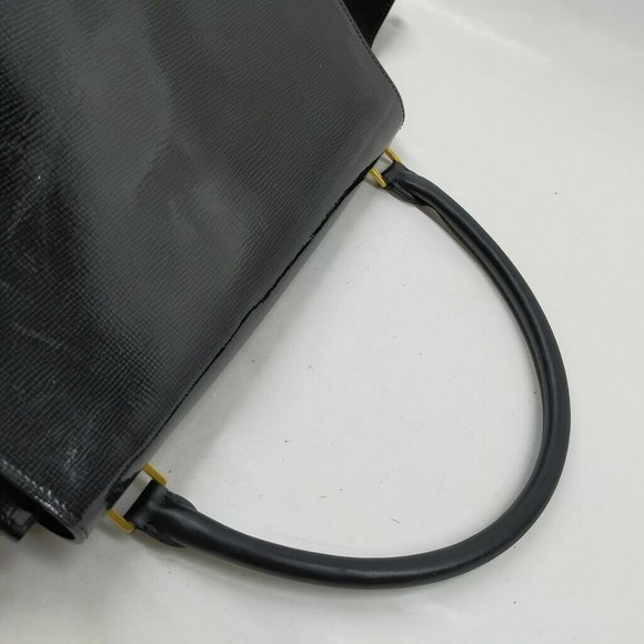 AUTHENTIC CELINE Hand Bag Black Enamel - Picture 3 of 10